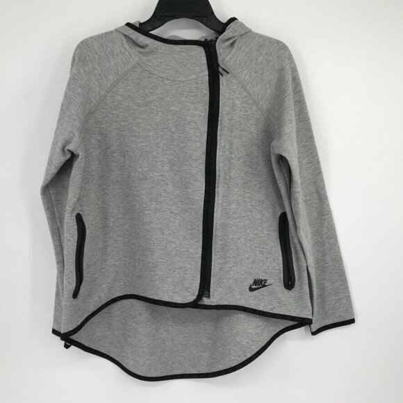 Nike Tech Fleece Cape Hoodie Sweatshirt jacket Women’s size medium Gray Zip - Picture 6 of 11
